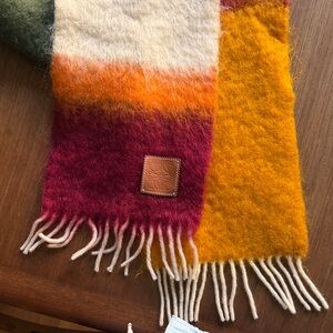 Loewe Colorful Wool Scarf with Fringe